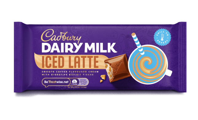 Cadbury's new Iced Latte Dairy Milk bar on a white background