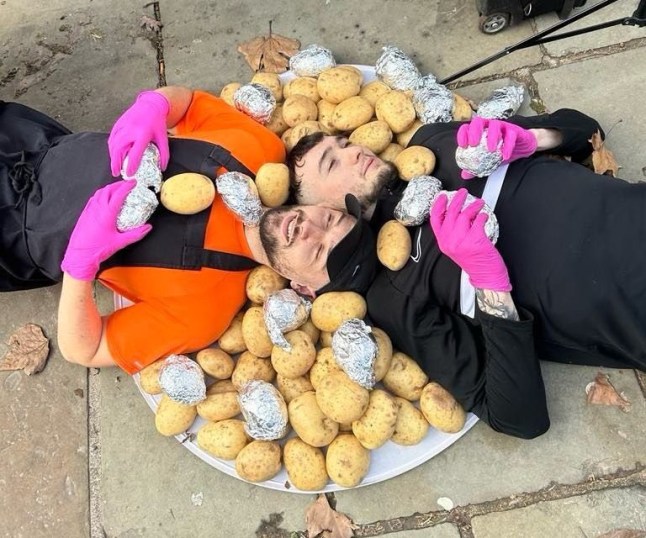 Jacob, 28, and Harley Nelson, 21, aka TheSpudBrothers have become a global sensation for their baked potatoes. Release date March 15 2024. Two brothers who sell jacket potatoes have become an unlikely tourist attraction and attract customers from around the world after becoming a TikTok sensation. Jacob, 28, and Harley Nelson, 21, have seen customers queuing for hours to get their hands on their famous spuds in Preston, Lancs,. after they went viral on the app. Since they started posting, people have travelled from Australia, Turkey, Spain, Germany and Amsterdam after seeing their viral TikTok videos. The siblings, whose username is @TheSpudBrothers, say 'it's hard' to say how many potatoes a day they make and serve but they often have to turn customers away.