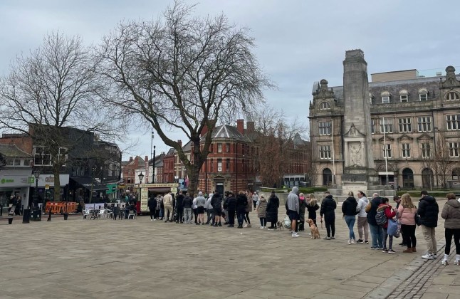 People queue for hours in Preston, Lancashire, for the chance to get their hands on one of the TheSpudBrothers delicious baked potatoes. Release date March 15 2024. Two brothers who sell jacket potatoes have become an unlikely tourist attraction and attract customers from around the world after becoming a TikTok sensation. Jacob, 28, and Harley Nelson, 21, have seen customers queuing for hours to get their hands on their famous spuds in Preston, Lancs,. after they went viral on the app. Since they started posting, people have travelled from Australia, Turkey, Spain, Germany and Amsterdam after seeing their viral TikTok videos. The siblings, whose username is @TheSpudBrothers, say 'it's hard' to say how many potatoes a day they make and serve but they often have to turn customers away.