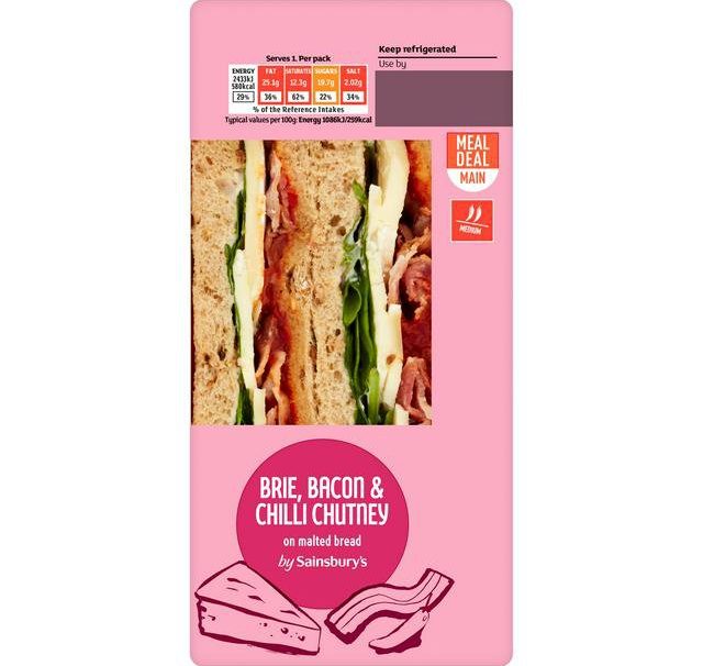 Sainsburys Brie, Bacon and Chilli Chutney Sandwich