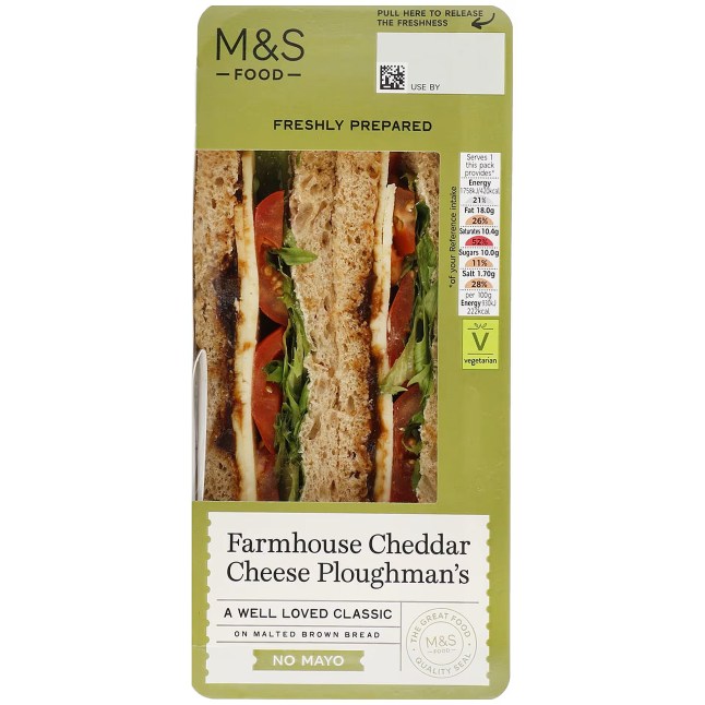 Farmhouse Cheddar Cheese Ploughman's Sandwich (Picture: Marks and Spencer)
